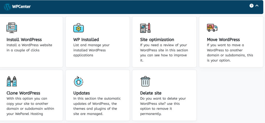 Instalar WordPress Panel